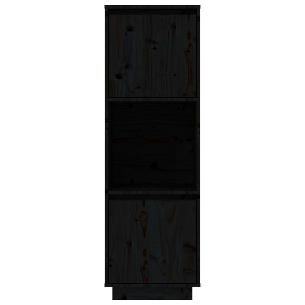 Highboard Black 38x35x117 cm Solid Wood Pine