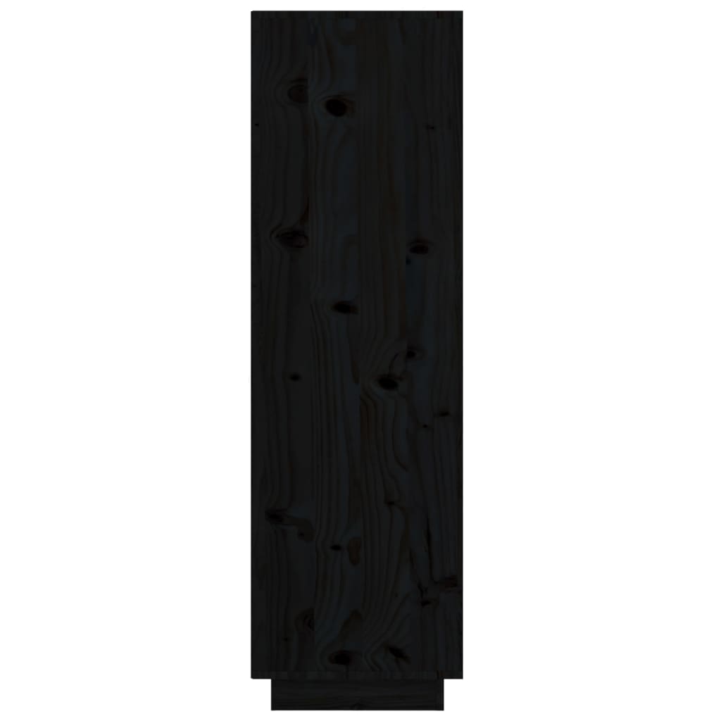 Highboard Black 38x35x117 cm Solid Wood Pine