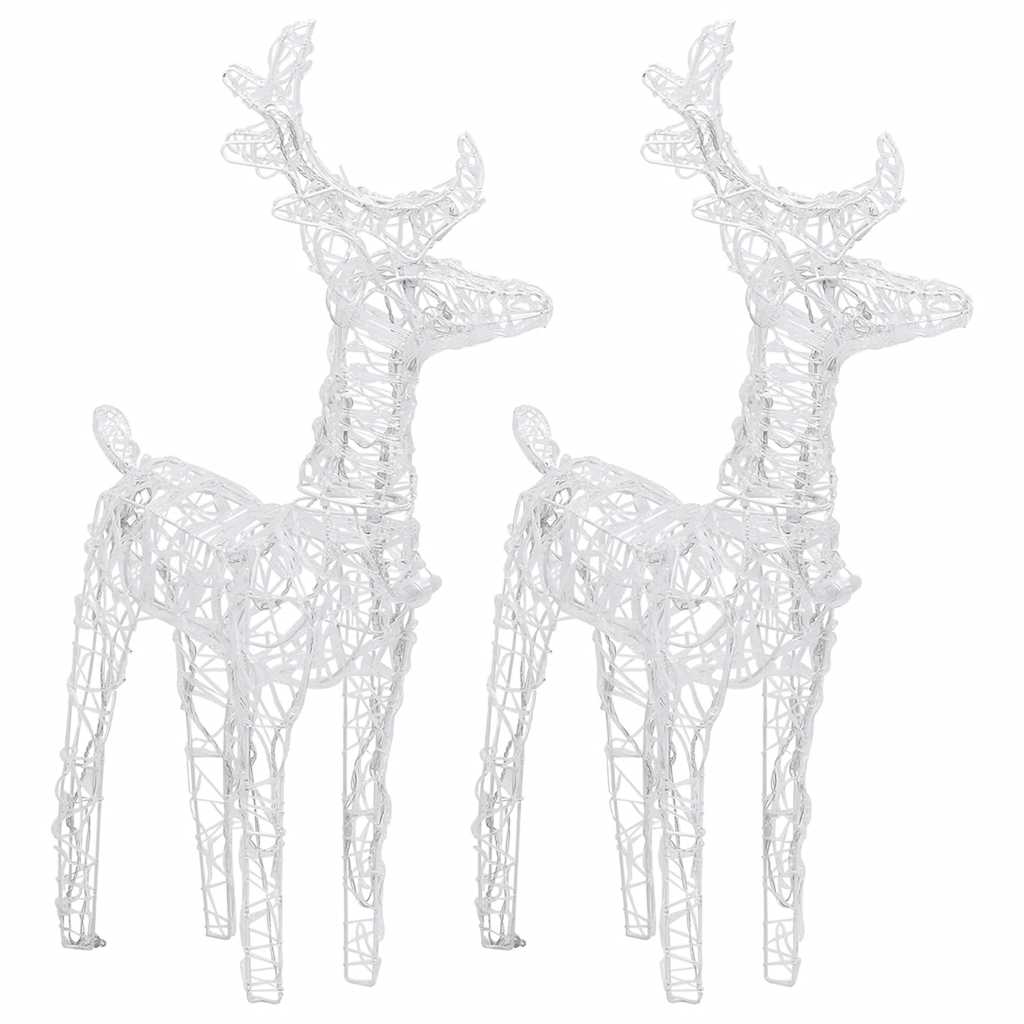 Christmas Reindeers 2 pcs Cold White 80 LEDs Acrylic