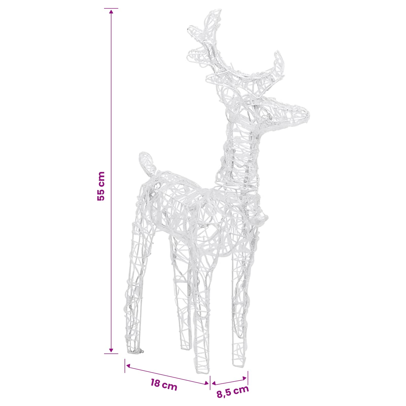 Christmas Reindeers 2 pcs Blue 80 LEDs Acrylic