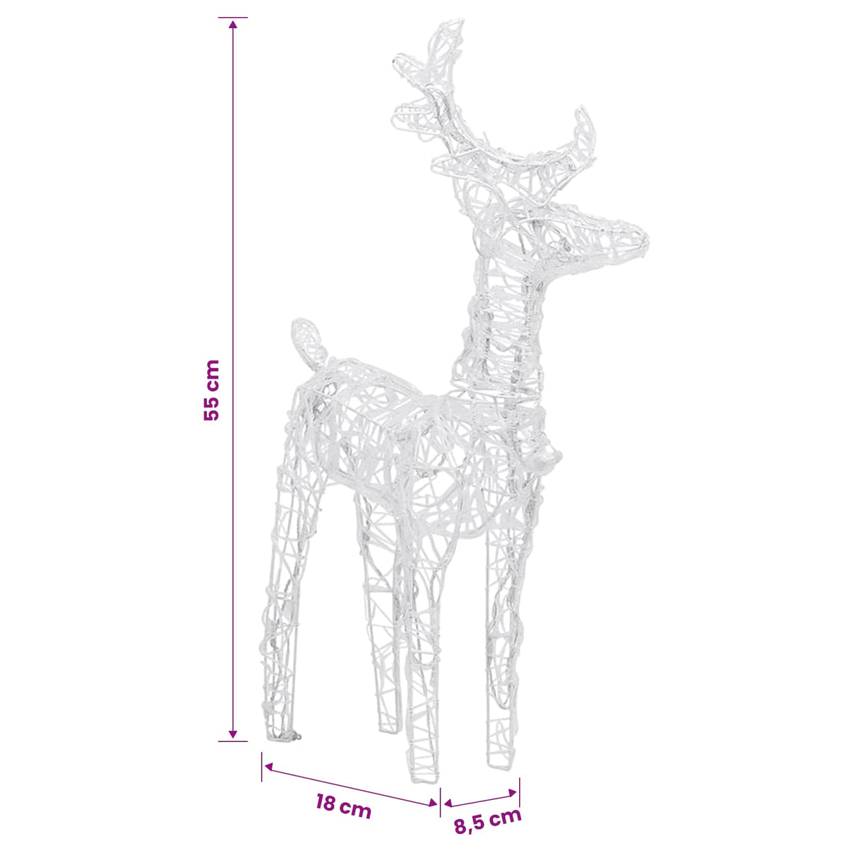 Christmas Reindeers 2 pcs Multicolour 80 LEDs Acrylic