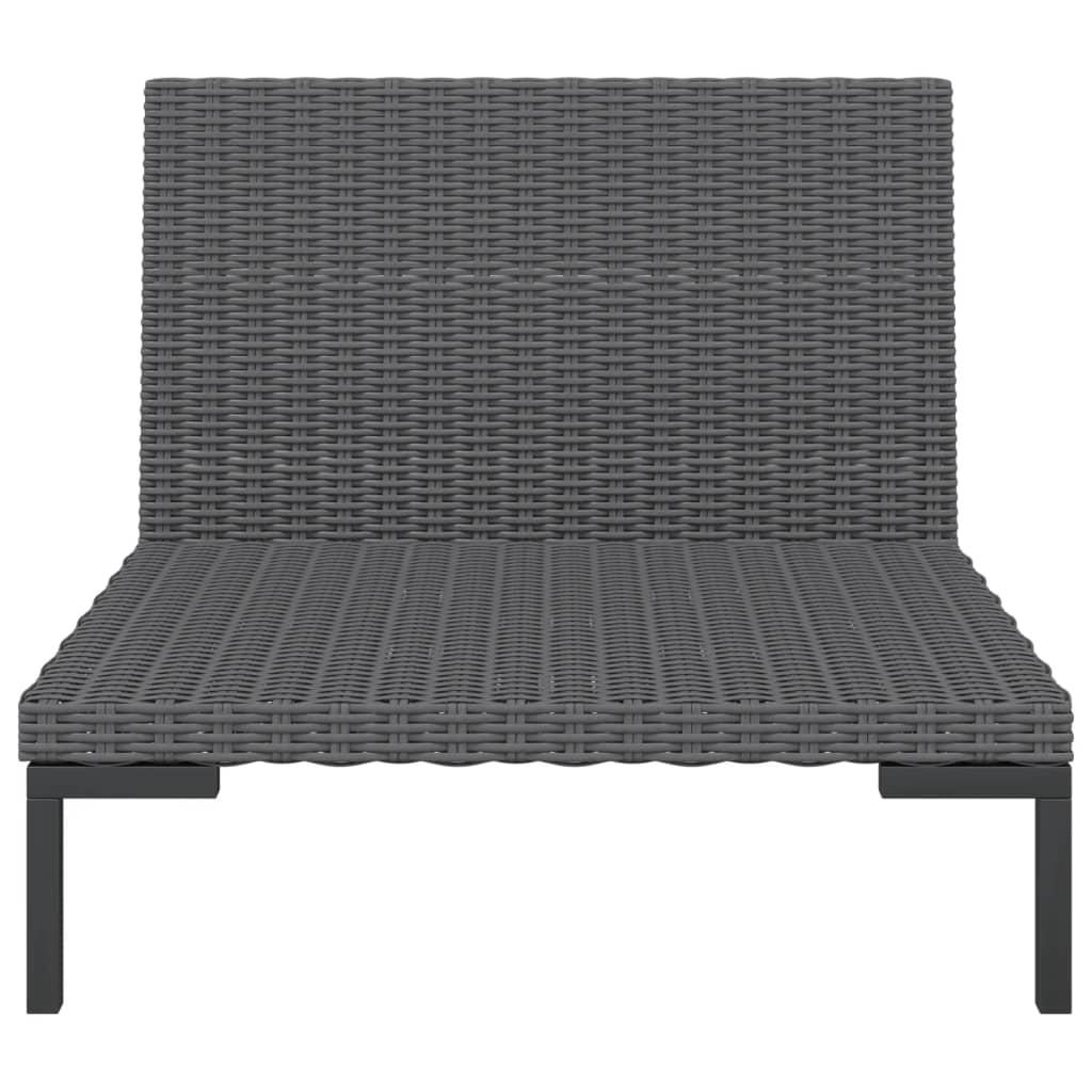 8 Piece Garden Lounge Set with Cushions Poly Rattan Dark Grey