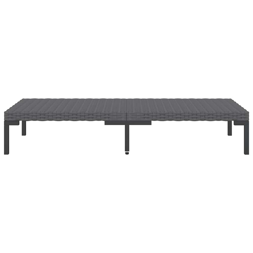 7 Piece Garden Lounge Set with Cushions Poly Rattan Dark Grey