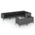 7 Piece Garden Lounge Set with Cushions Poly Rattan Dark Grey