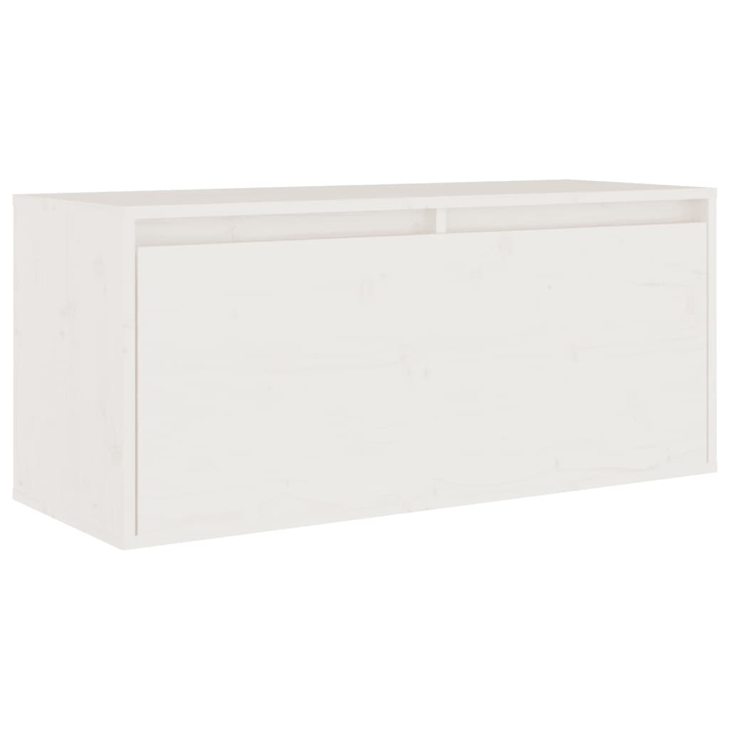 TV Cabinets 2 pcs White Solid Wood Pine