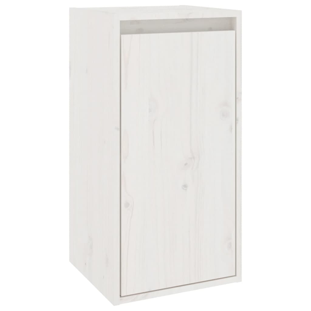 TV Cabinets 2 pcs White Solid Wood Pine