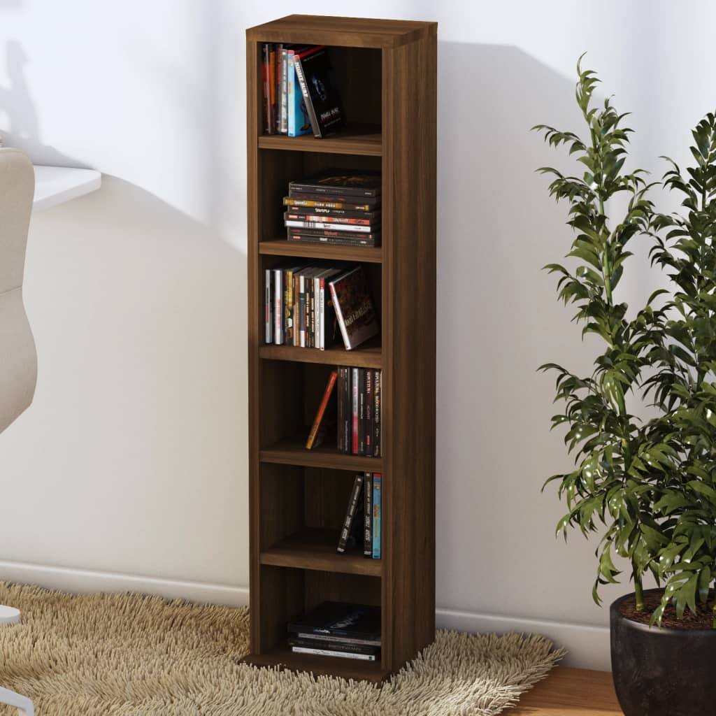 CD Cabinet Brown Oak 21x20x88 cm Engineered Wood