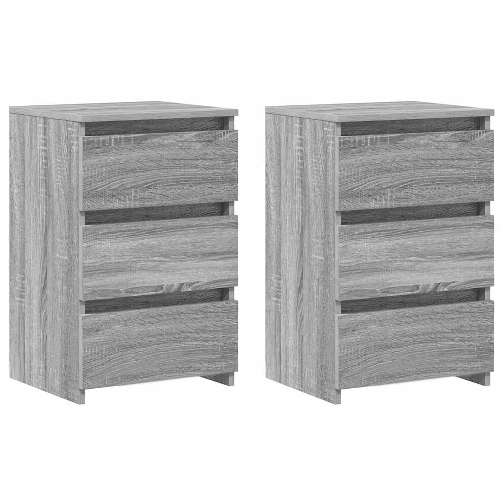 Bed Cabinets 2 pcs  Grey Sonoma 40x35x62.5 cm Engineered Wood