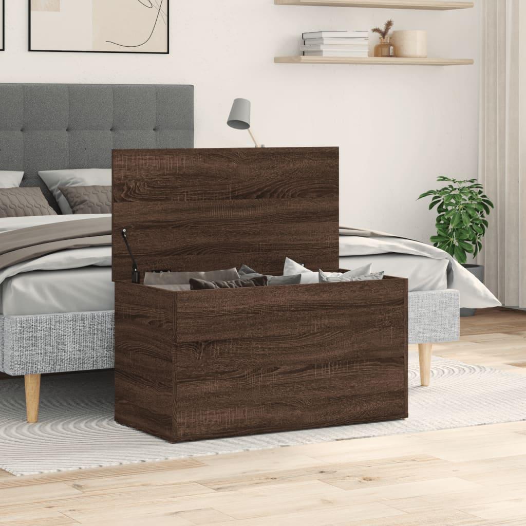 Storage Chest Brown Oak 84x42x46 cm Engineered Wood