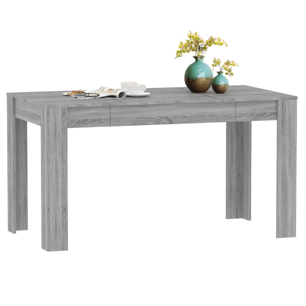 Dining Table Grey Sonoma 140x74.5x76 cm Engineered Wood