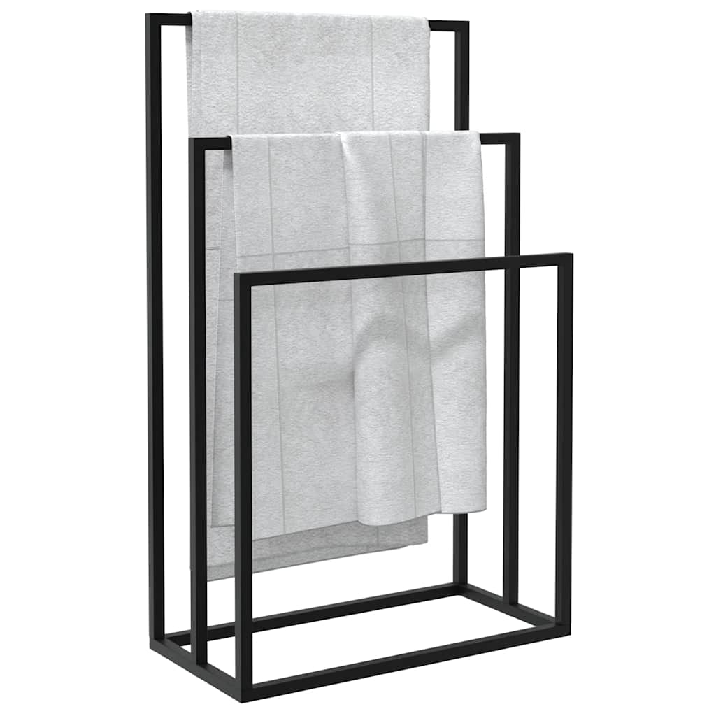 Freestanding Towel Rack Black 48x24x79 cm Iron