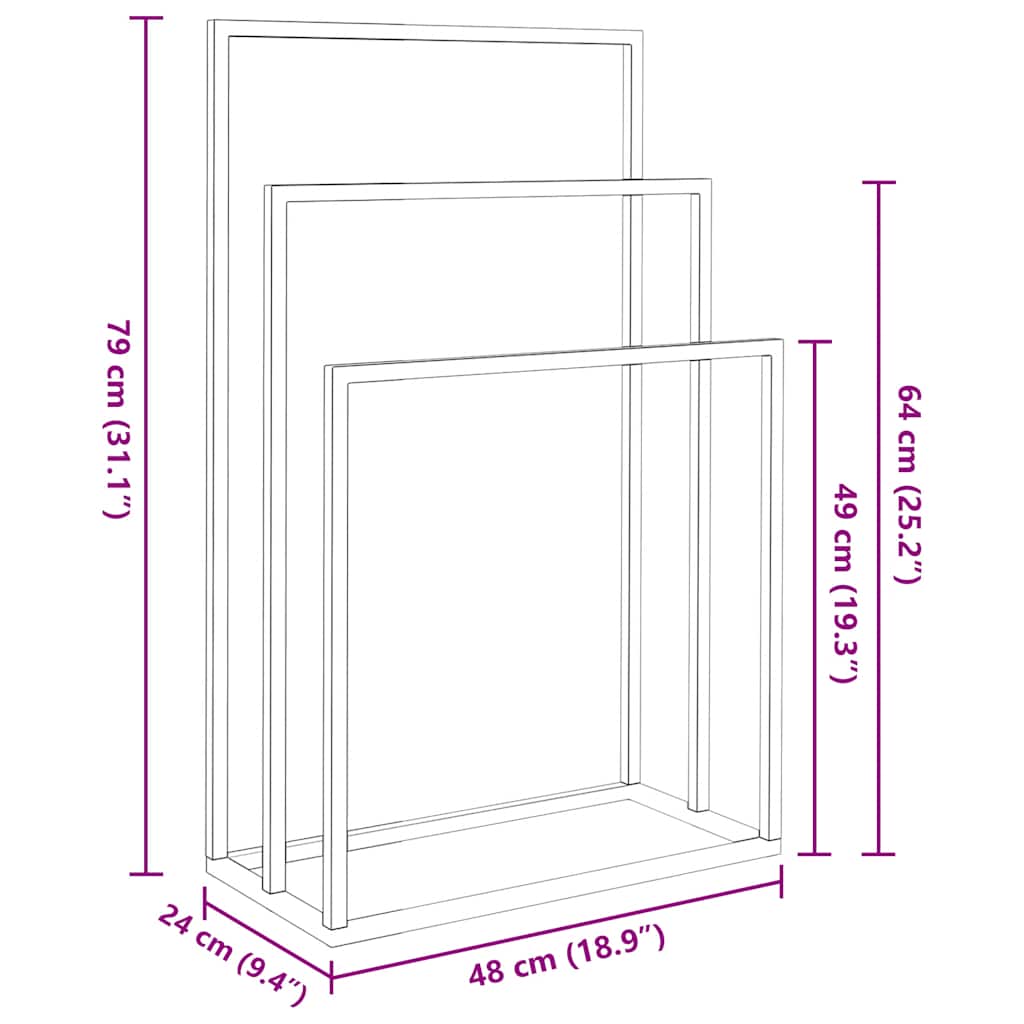 Freestanding Towel Rack Black 48x24x79 cm Iron