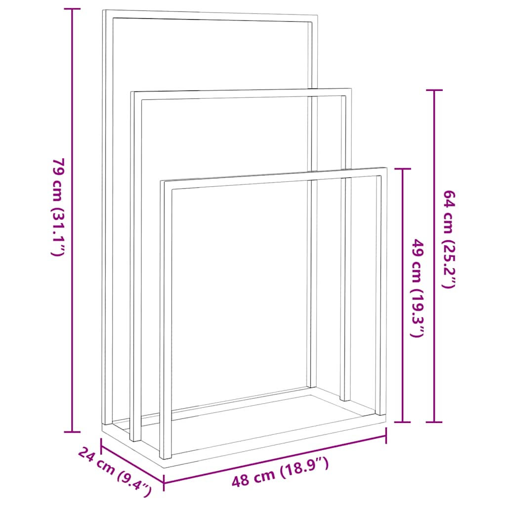 Freestanding Towel Rack Gold 48x24x79 cm Iron