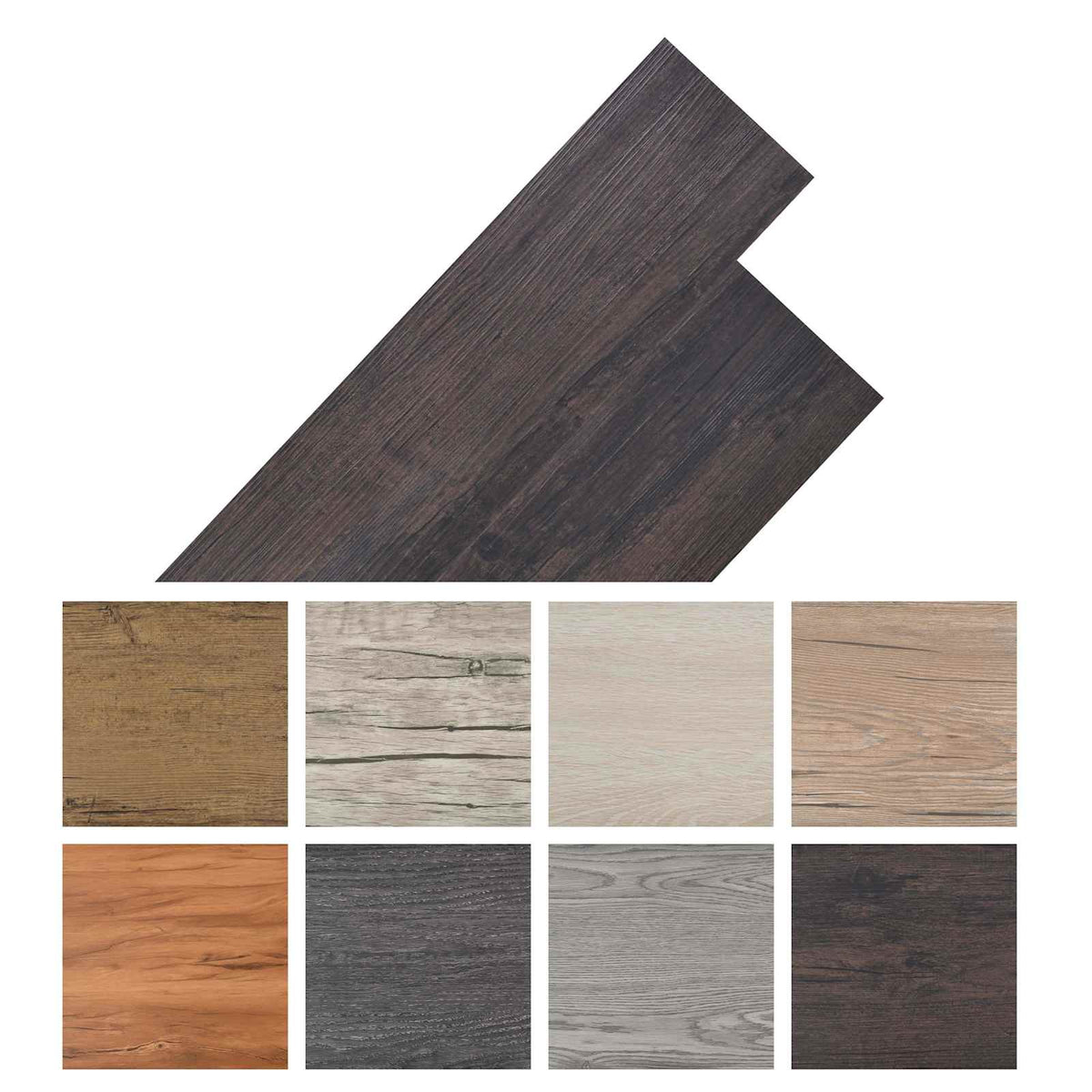Flooring Planks 18 pcs Dark Brown 2.51 m² PVC