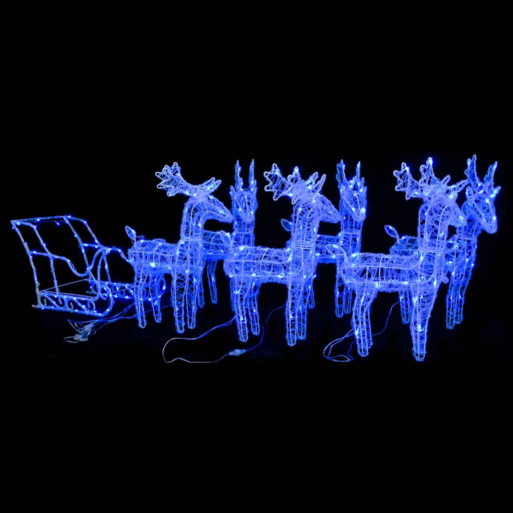 Reindeers &amp; Sleigh Christmas Decoration 320 LEDs Acrylic