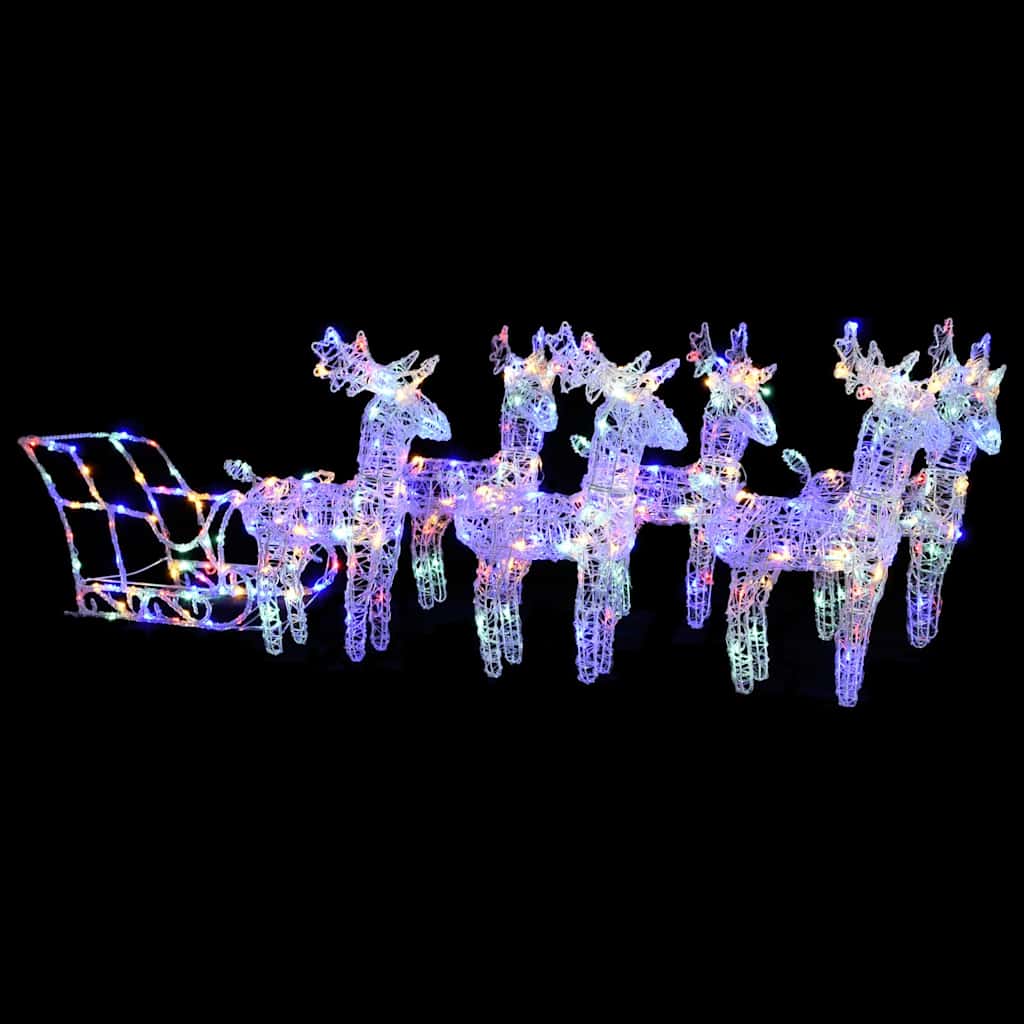Reindeers &amp; Sleigh Christmas Decoration 320 LEDs Acrylic