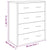 Sideboard with 4 Drawers 60x30.5x71 cm High Gloss White