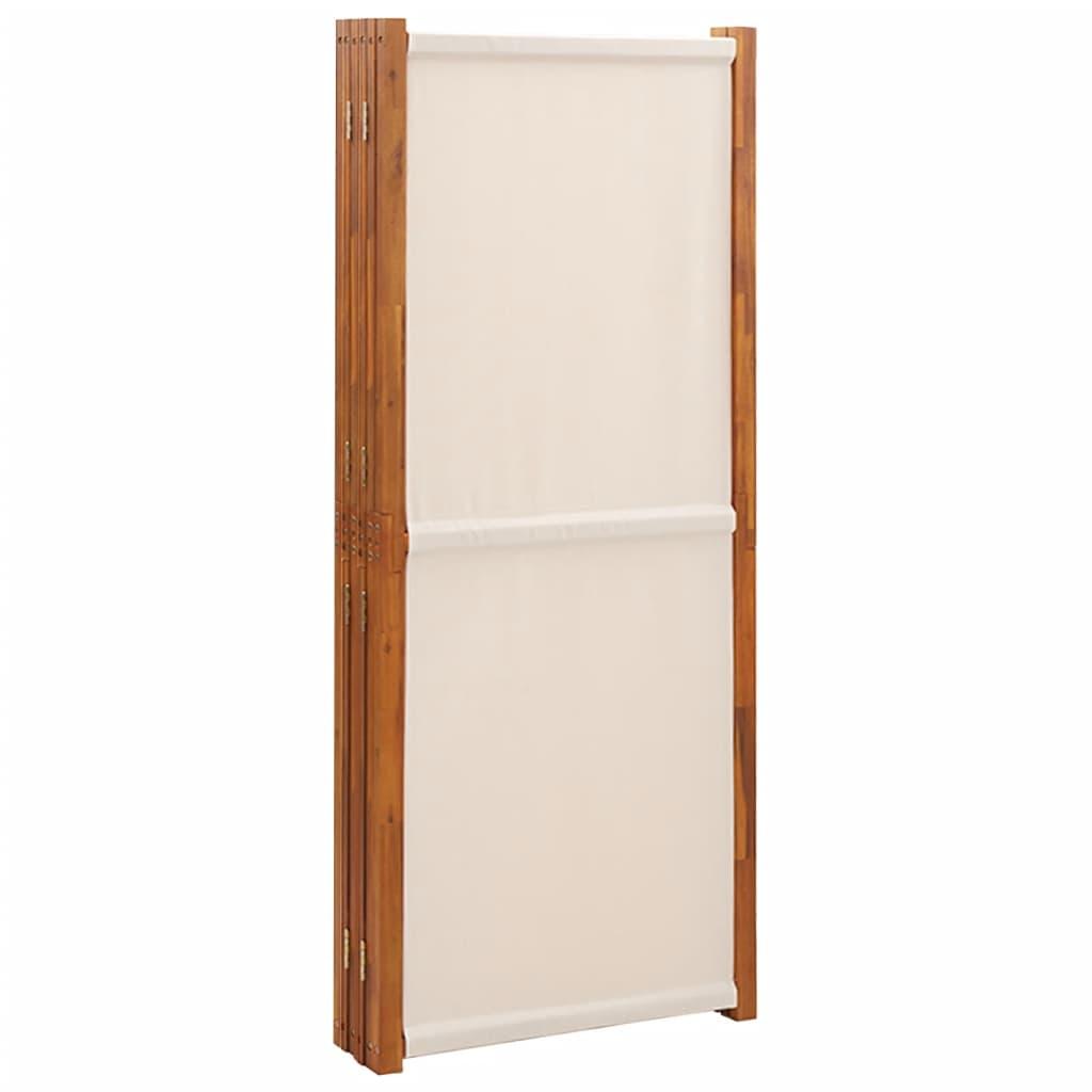 6-Panel Room Divider Cream White 420x180 cm