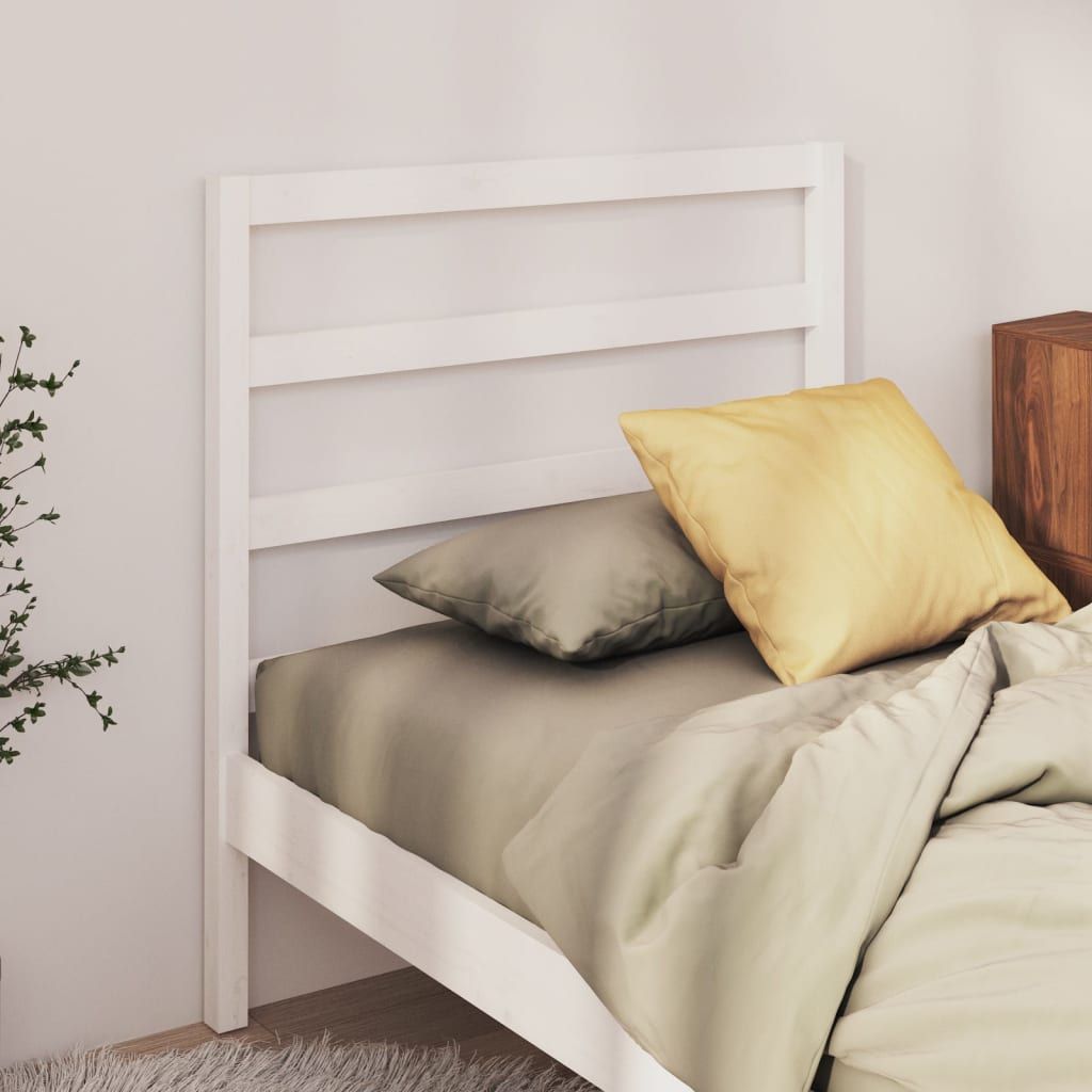 Bed Headboard White 96 cm Solid Wood Pine