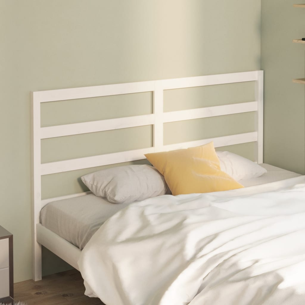 Bed Headboard White 141 cm Solid Wood Pine