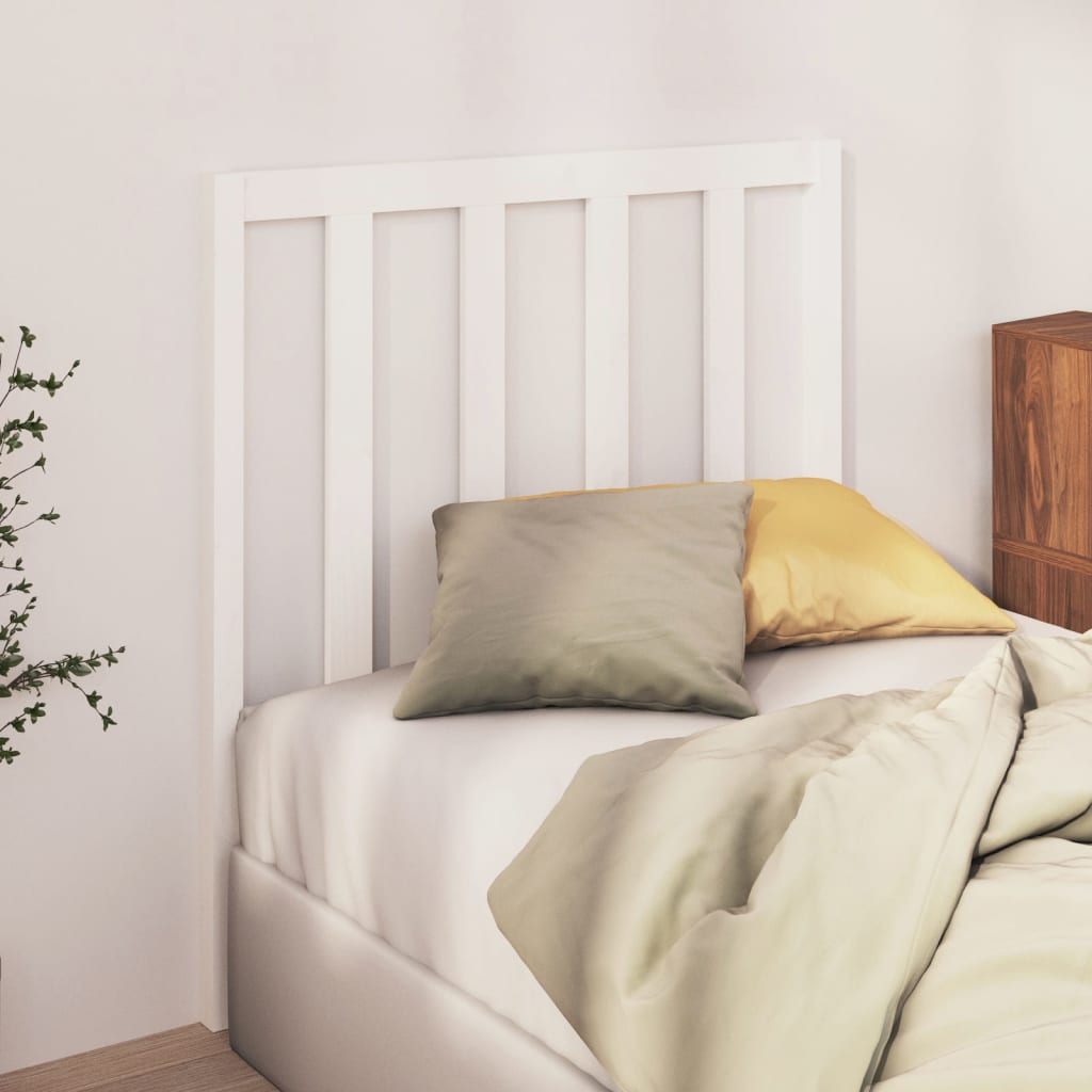 Bed Headboard White 96 cm Solid Wood Pine
