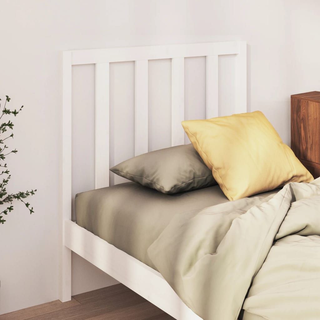 Bed Headboard White 96x4x100 cm Solid Wood Pine