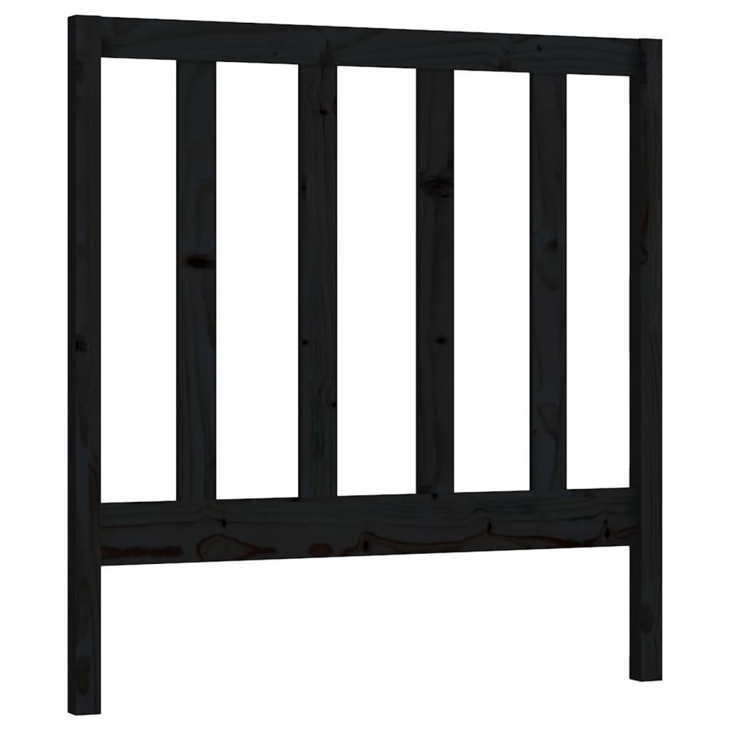 Bed Headboard Black 96 cm Solid Wood Pine