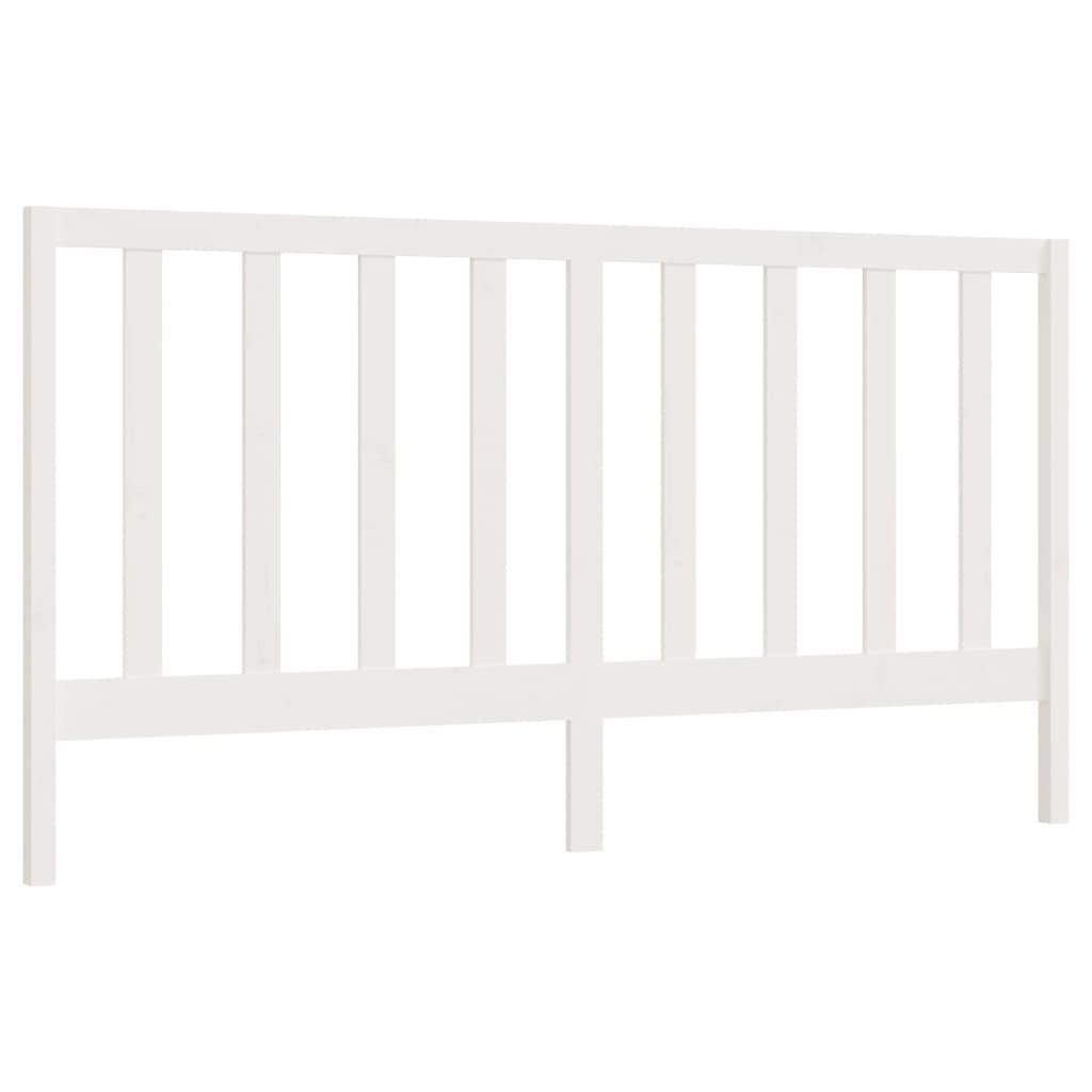 Bed Headboard White 186 cm Solid Wood Pine