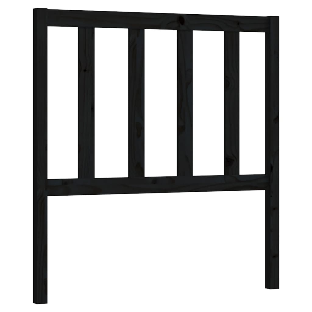 Bed Headboard Black 96 cm Solid Wood Pine