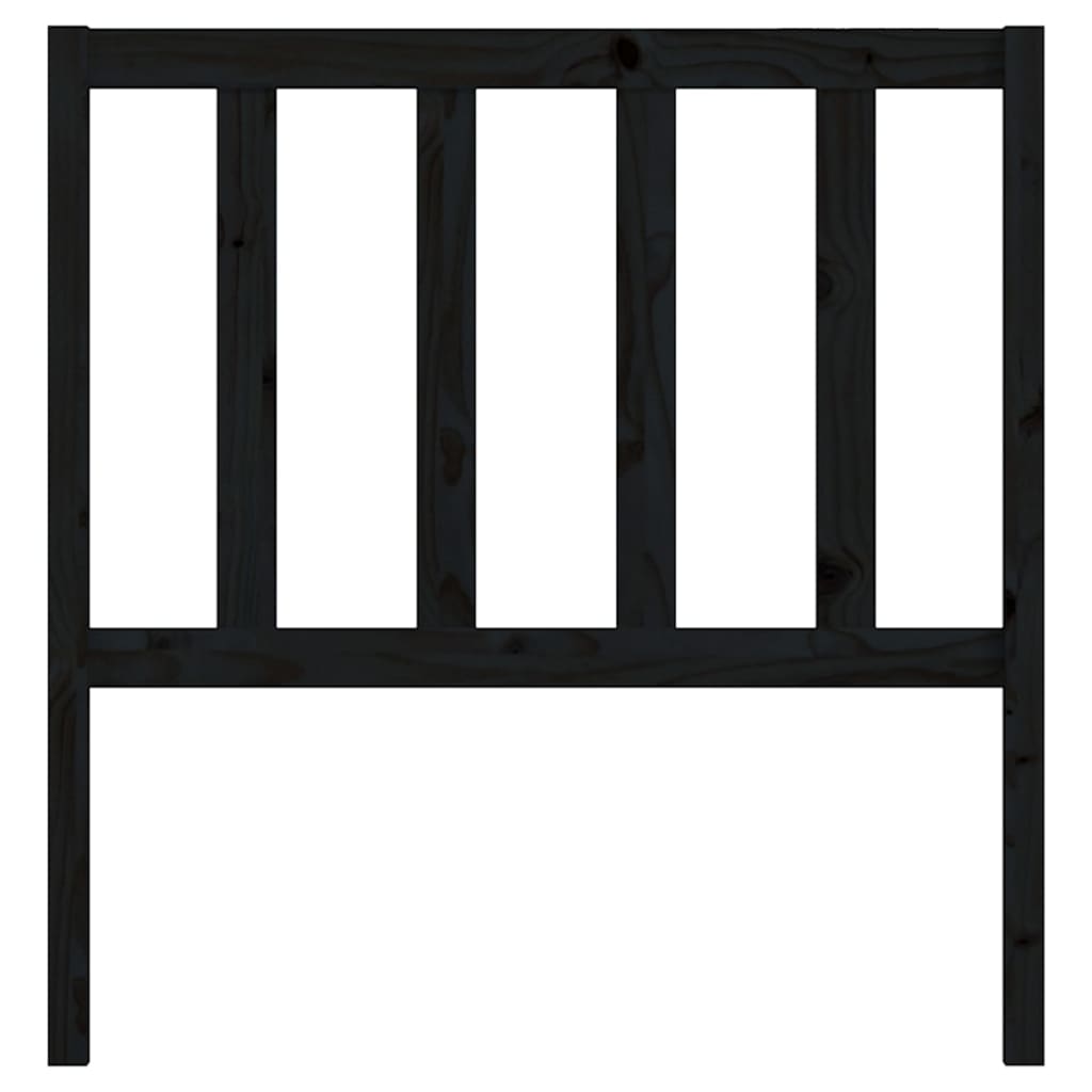 Bed Headboard Black 96 cm Solid Wood Pine