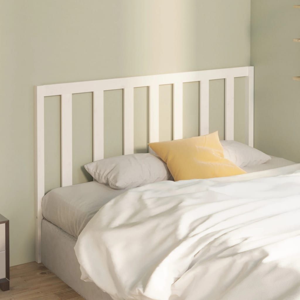 Bed Headboard White 141 cm Solid Wood Pine