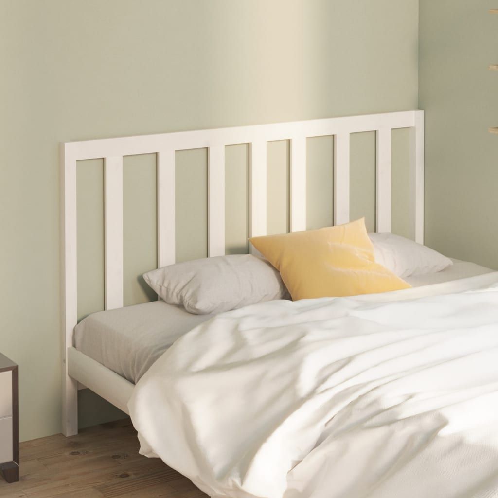 Bed Headboard White 141 cm Solid Wood Pine