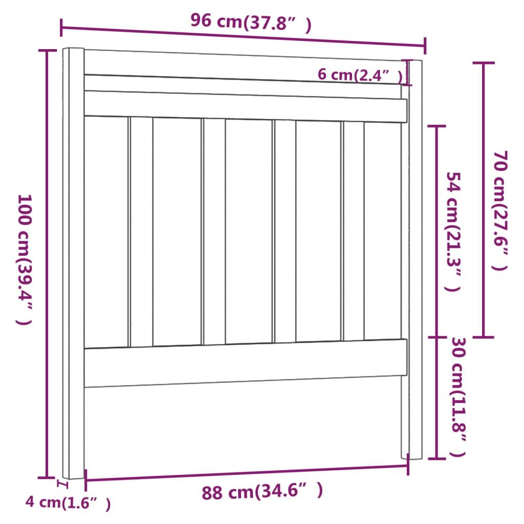 Bed Headboard 96 cm Solid Wood Pine