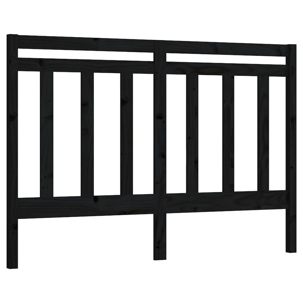 Bed Headboard Black 156 cm Solid Wood Pine