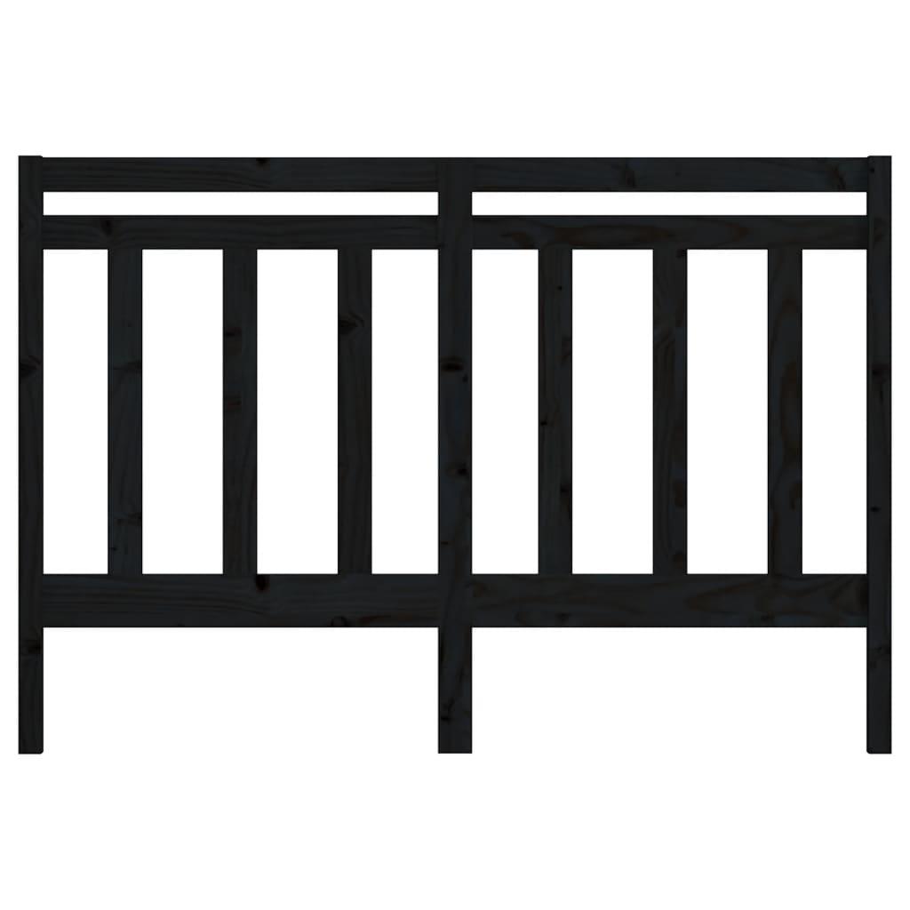 Bed Headboard Black 156 cm Solid Wood Pine