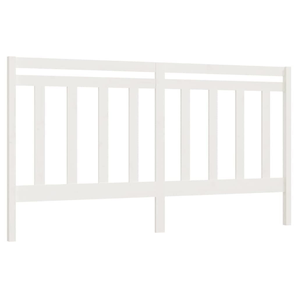 Bed Headboard White 186 cm Solid Wood Pine