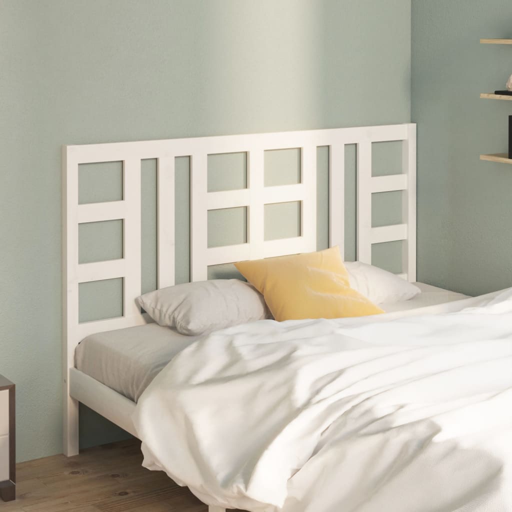 Bed Headboard White 141 cm Solid Wood Pine