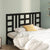 Bed Headboard Black 141 cm Solid Wood Pine