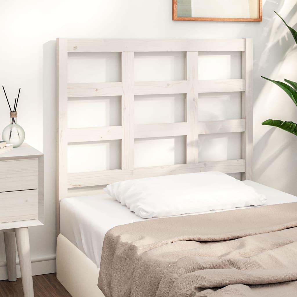 Bed Headboard White 95.5 cm Solid Wood Pine