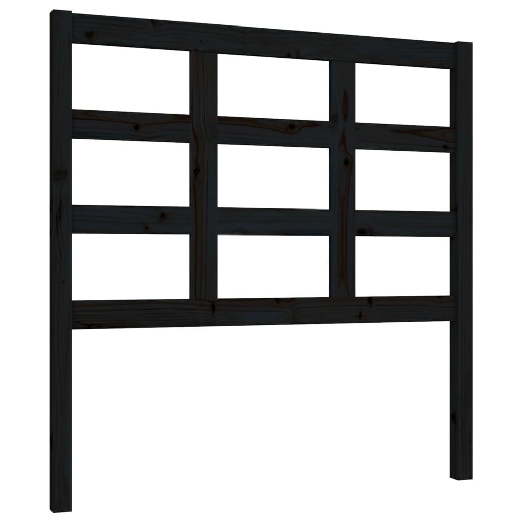 Bed Headboard Black 95.5 cm Solid Wood Pine