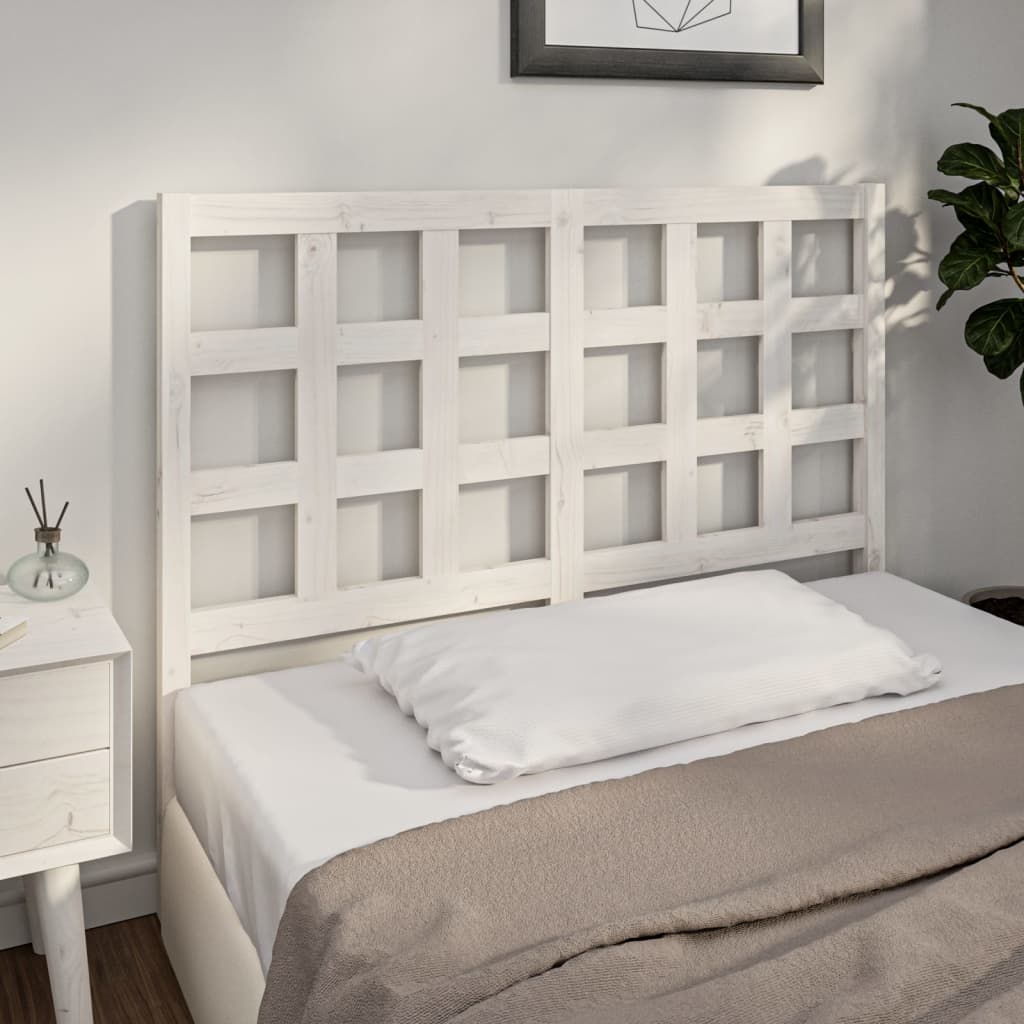 Bed Headboard White 140.5 cm Solid Wood Pine