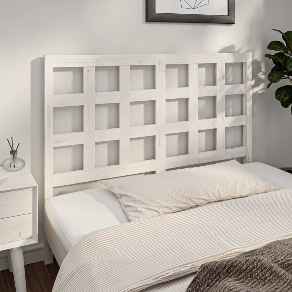 Bed Headboard White 140.5 cm Solid Wood Pine