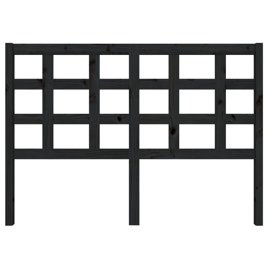 Bed Headboard Black 140.5 cm Solid Wood Pine