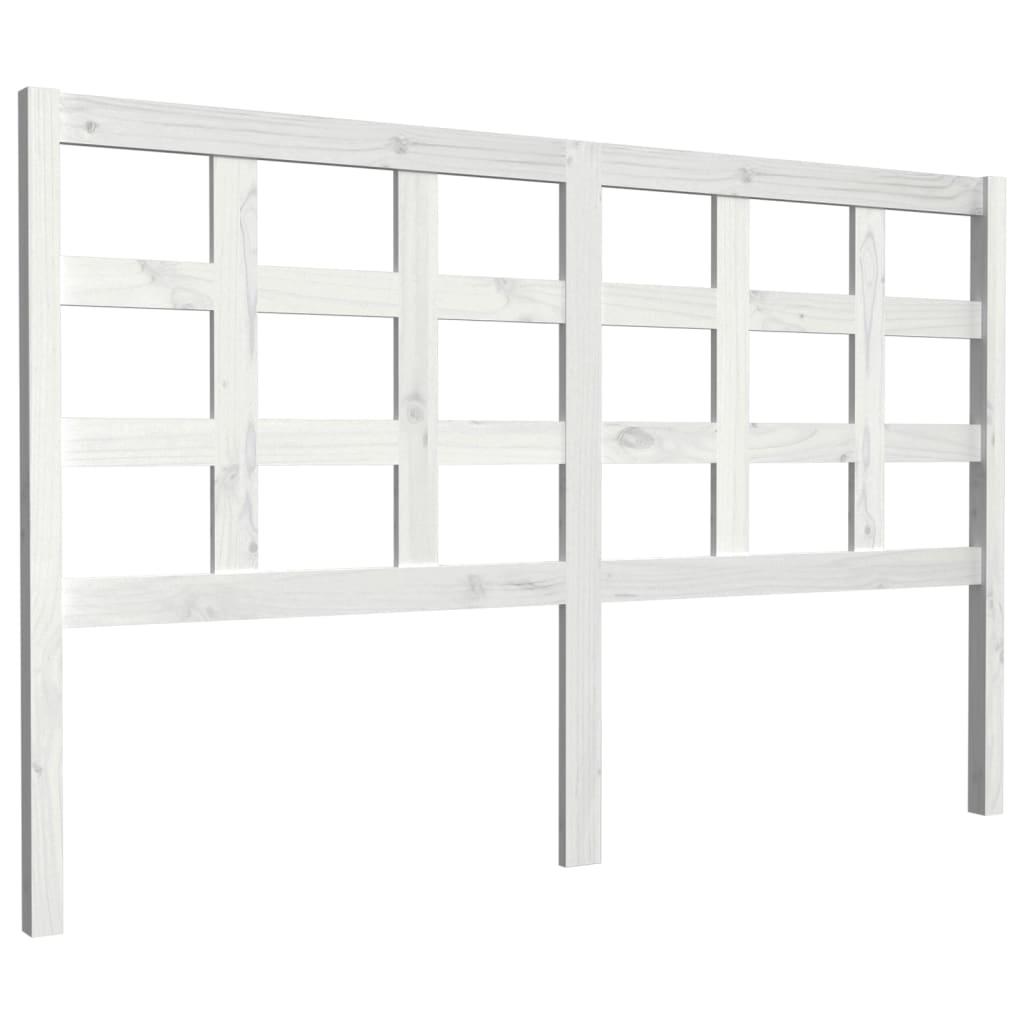 Bed Headboard White 156 cm Solid Wood Pine