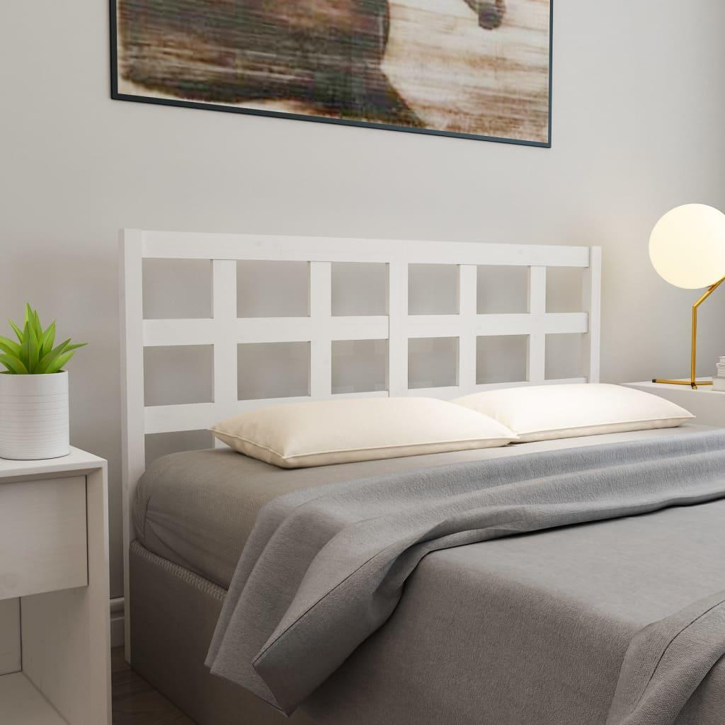 Bed Headboard White 156 cm Solid Wood Pine