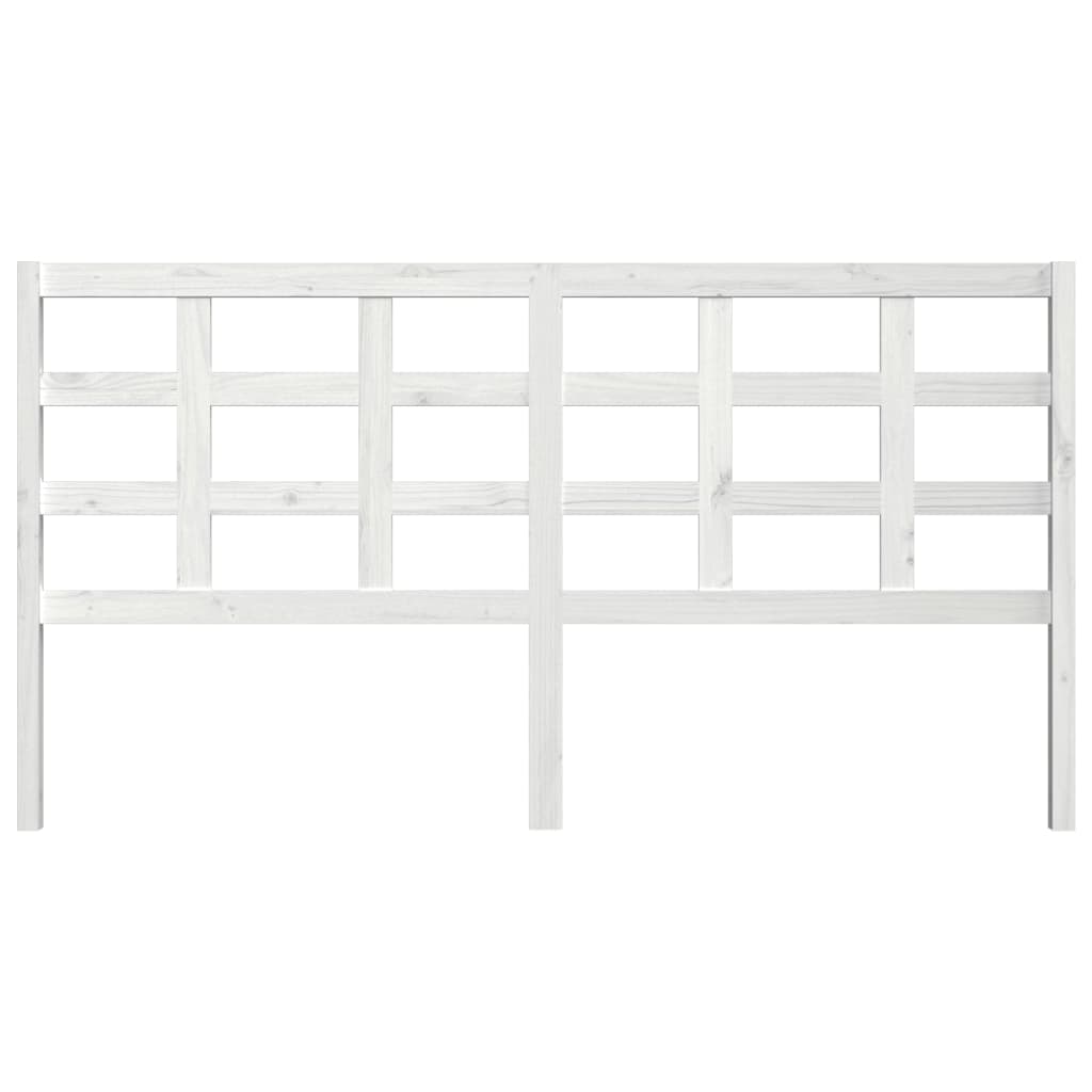 Bed Headboard White 185.5 cm Solid Wood Pine