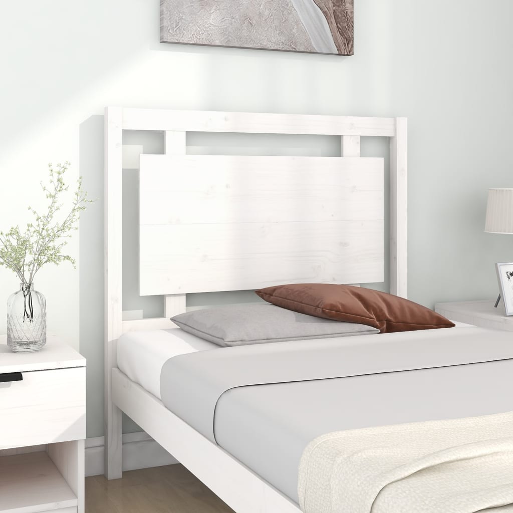 Bed Headboard White 95.5 cm Solid Wood Pine