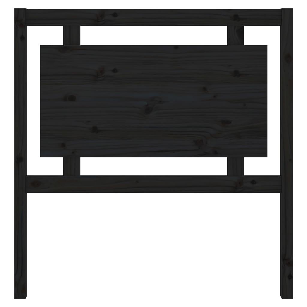 Bed Headboard Black 95.5 cm Solid Wood Pine