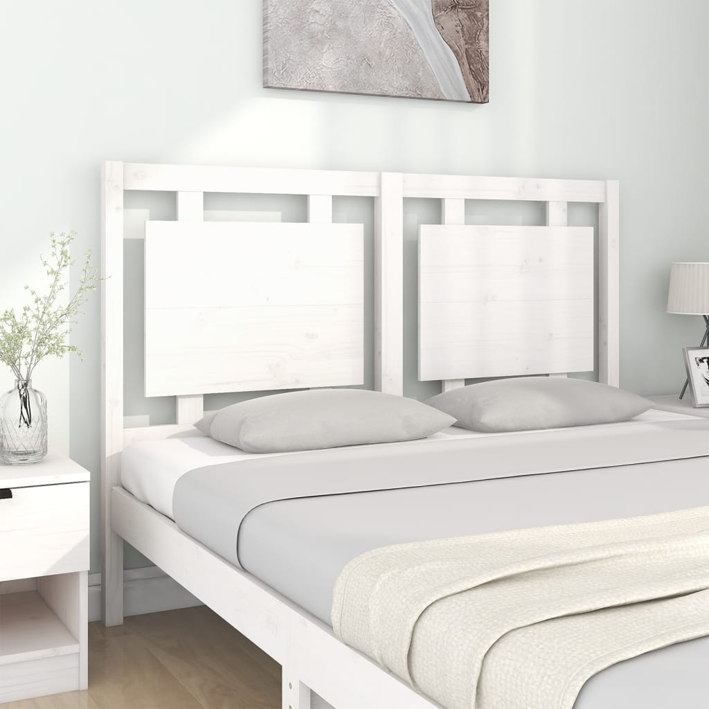 Bed Headboard White 140.5 cm Solid Wood Pine