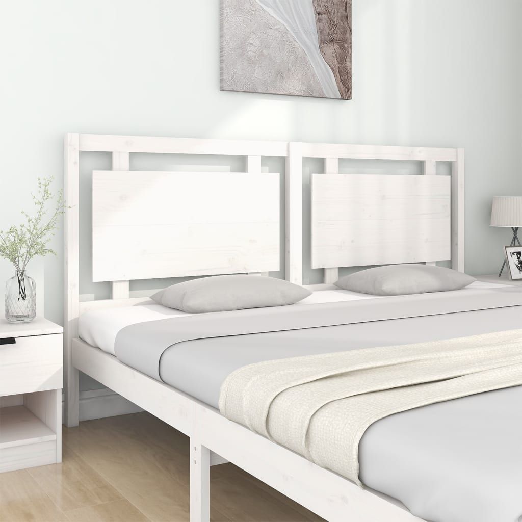 Bed Headboard White 185.5 cm Solid Wood Pine